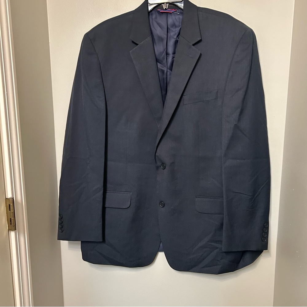 IZOD Men's Blue Classic-Fit‎ Stretch Blazer Sport Suit Coat Jacket Size 46L